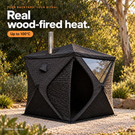 Silva wood-fired sauna outdoors with temperatures up to 100 degrees Celsius